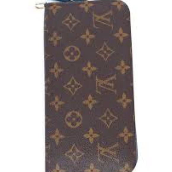 Louis Vuitton Insolite Monogram Brown Wallet with Turquoise Trim Authentic - Picture 2 of 9